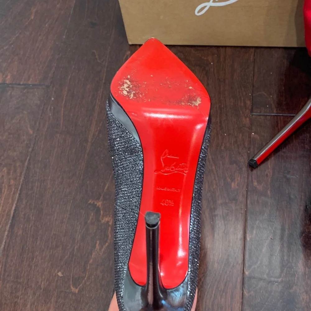 Christian Louboutin Glittering Gray Heels - Picture 4 of 13